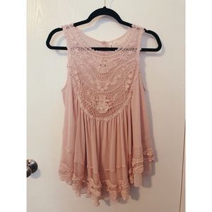 Pink Lacy Tank